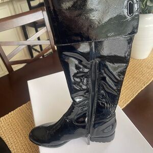 Calvin Klein Black Patent Leather Boots